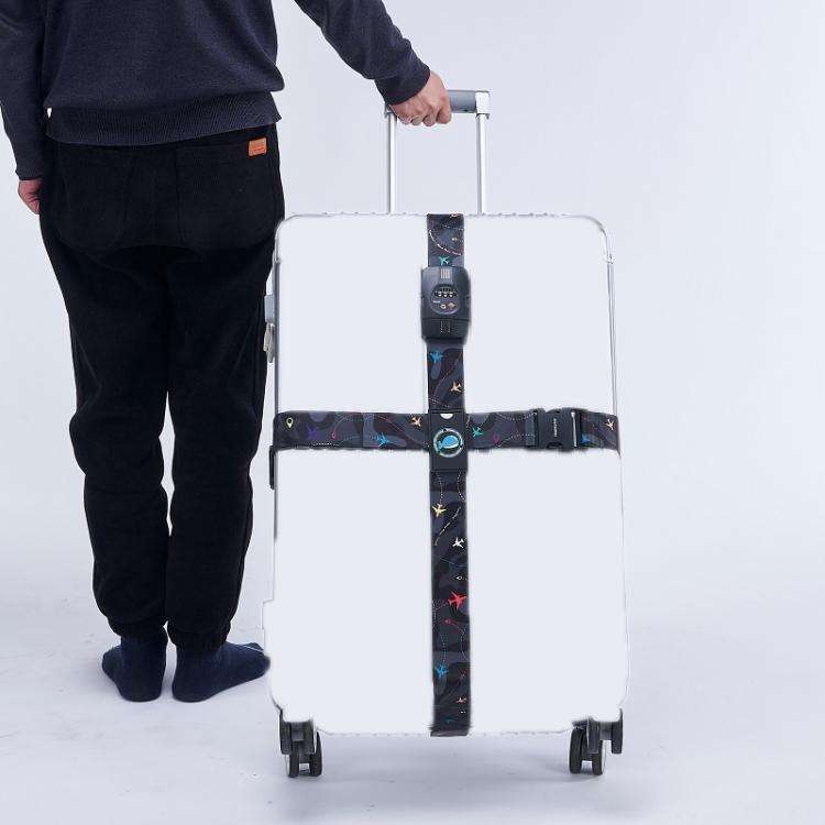 Luggage Cross Flying Landmark Customs Binding Belt, Color: Blue