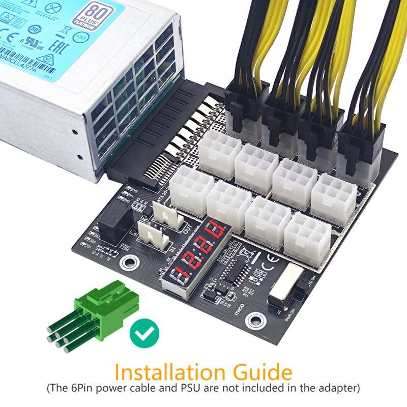2200W To 6P Graphics Card Power Board For HP Server Power Supply(Black)