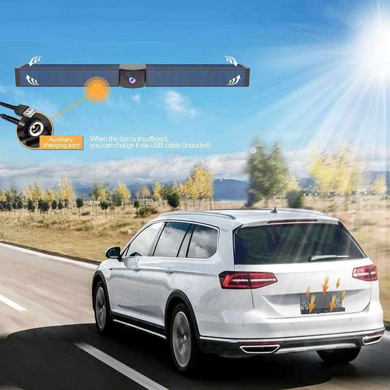 Solar Powered Rear View System Reversing Wireless Transmission Car Camera Display(RC01)