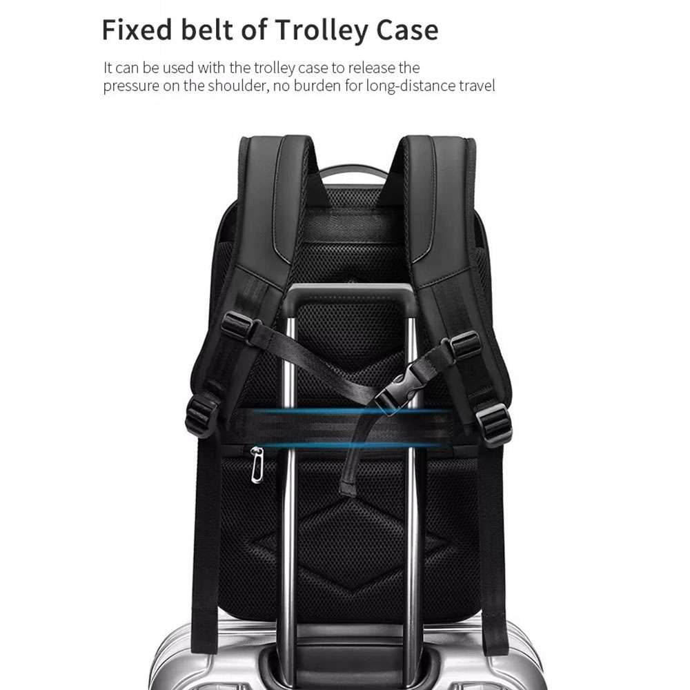 Business Large Capacity Travel Bag Multifunctional Waterproof Laptop Backpack With USB Port(Light G