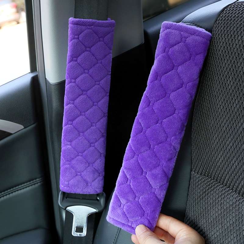 Car Seat Belt Protector Soft Extended Shoulder Pads, Color: Black Square