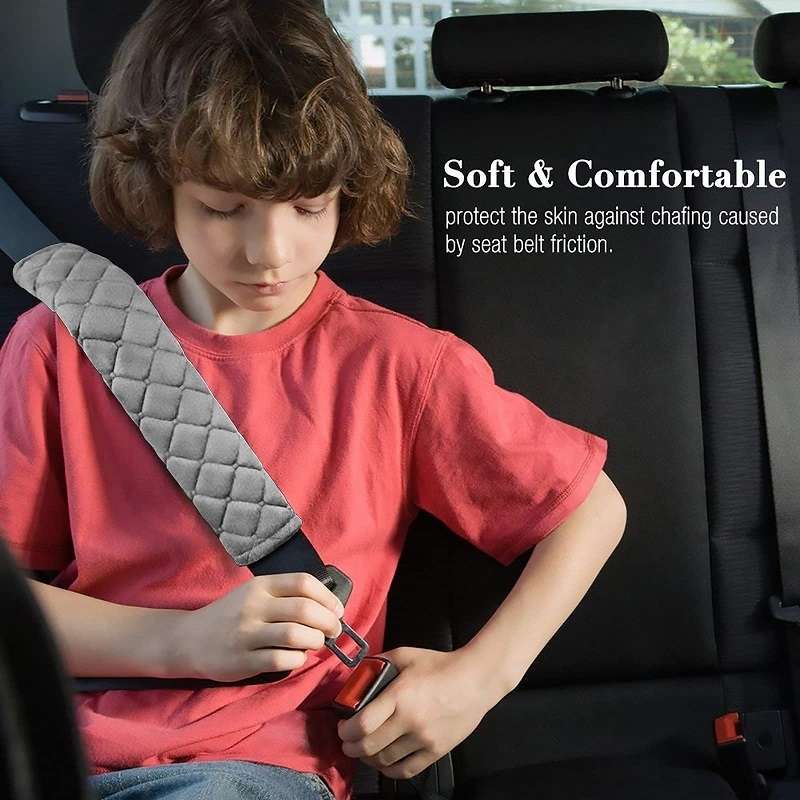 Car Seat Belt Protector Soft Extended Shoulder Pads, Color: Black Square