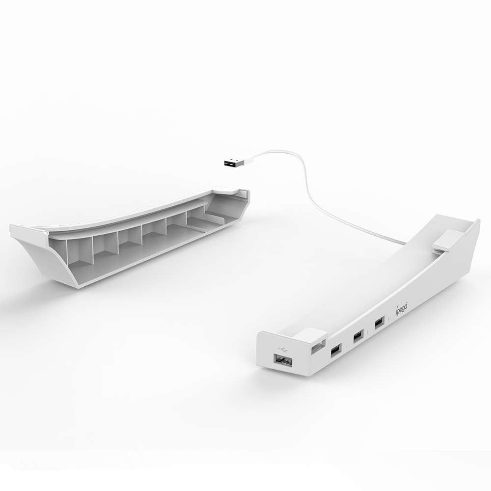 For PS5 IPEGA Horizontal Stand with 4-Port USB Hub Base Holder