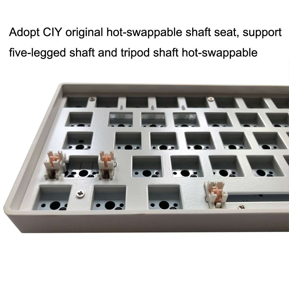 Dual-mode Bluetooth/Wireless Customized Hot Swap Keyboard Kit + Red Shaft + Keycap, Color: White