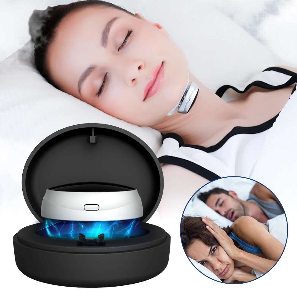 Smart Anti-snoring Device TENS Double Pulse Sound Wave Induction Sleep Snoring Breathing Corrector(B