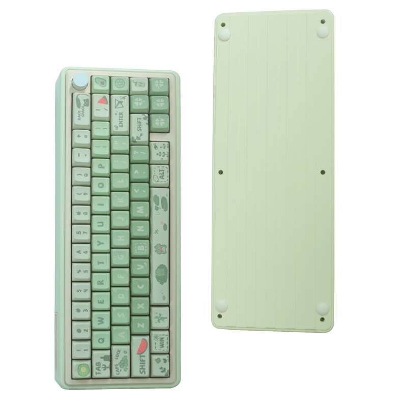 Bluetooth Wireless 3-mode RGB Backlit Gaming Mechanical Keyboard Aluminum Alloy Kit + Keycap(Light B
