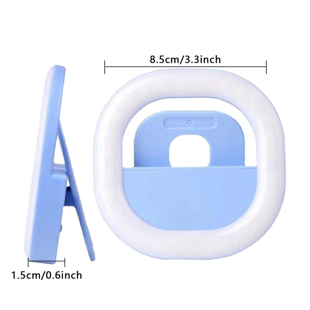 Mobile Phone Fill Light Rechargeable Clip Ring Selfie Light(Blue)