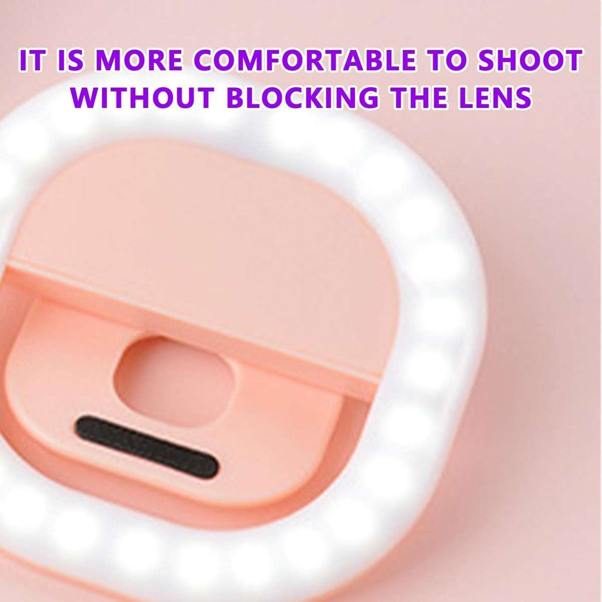 Mobile Phone Fill Light Rechargeable Clip Ring Selfie Light(Blue)