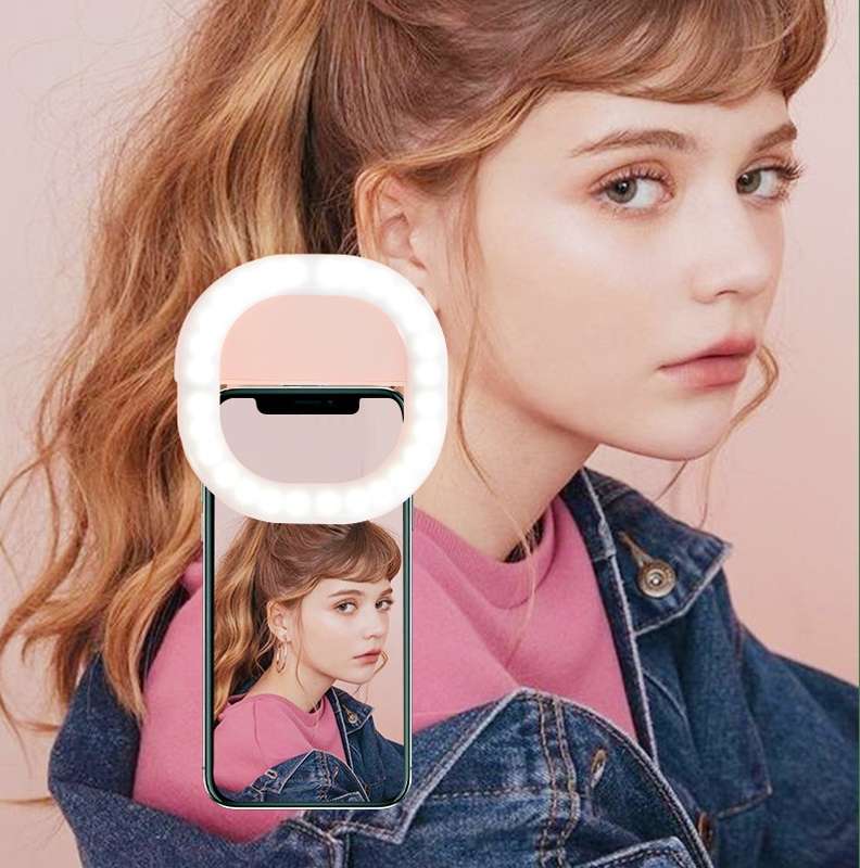 Mobile Phone Fill Light Rechargeable Clip Ring Selfie Light(Blue)