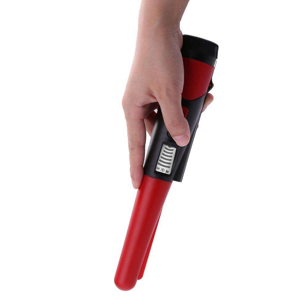 Handheld Metal Detector LCD Display Gold Treasure Hunter with Flashlight(Red)