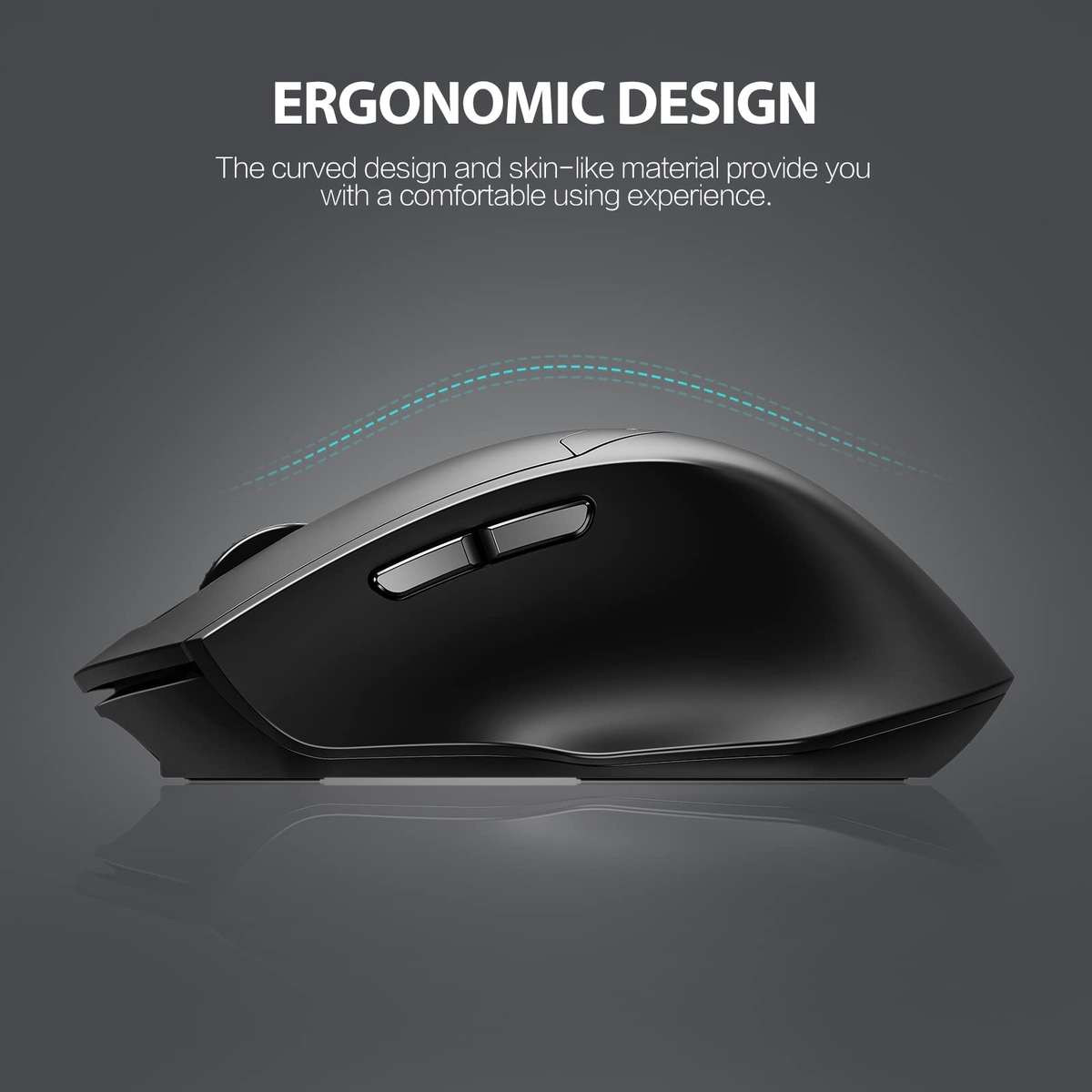 Inphic DR01 Bluetooth 3 Mode Wireless Mouse Charging Quiet Office Game Laptop Computer Home Use(Blac