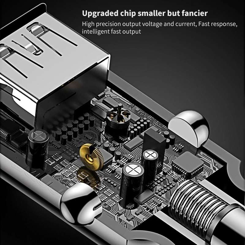 Mini Multifunctional Dual USB Digital Display Car Charger(Grey)