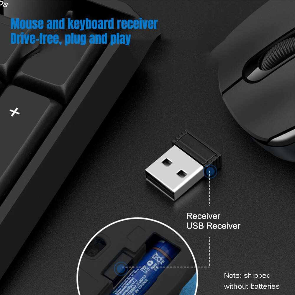 K-Snake WK800 Wireless 2.4G Keyboard Mouse Set Tabletop Computer Notebook Business Office House Use,