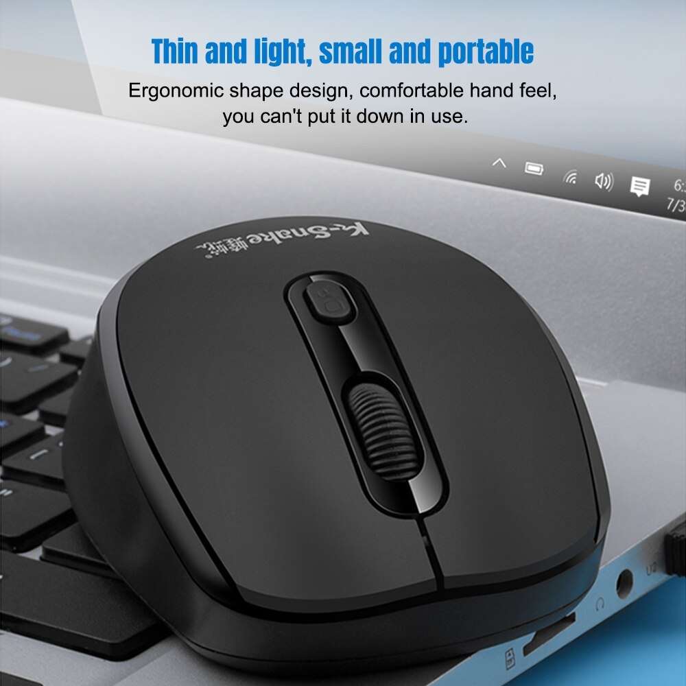K-Snake WK800 Wireless 2.4G Keyboard Mouse Set Tabletop Computer Notebook Business Office House Use,