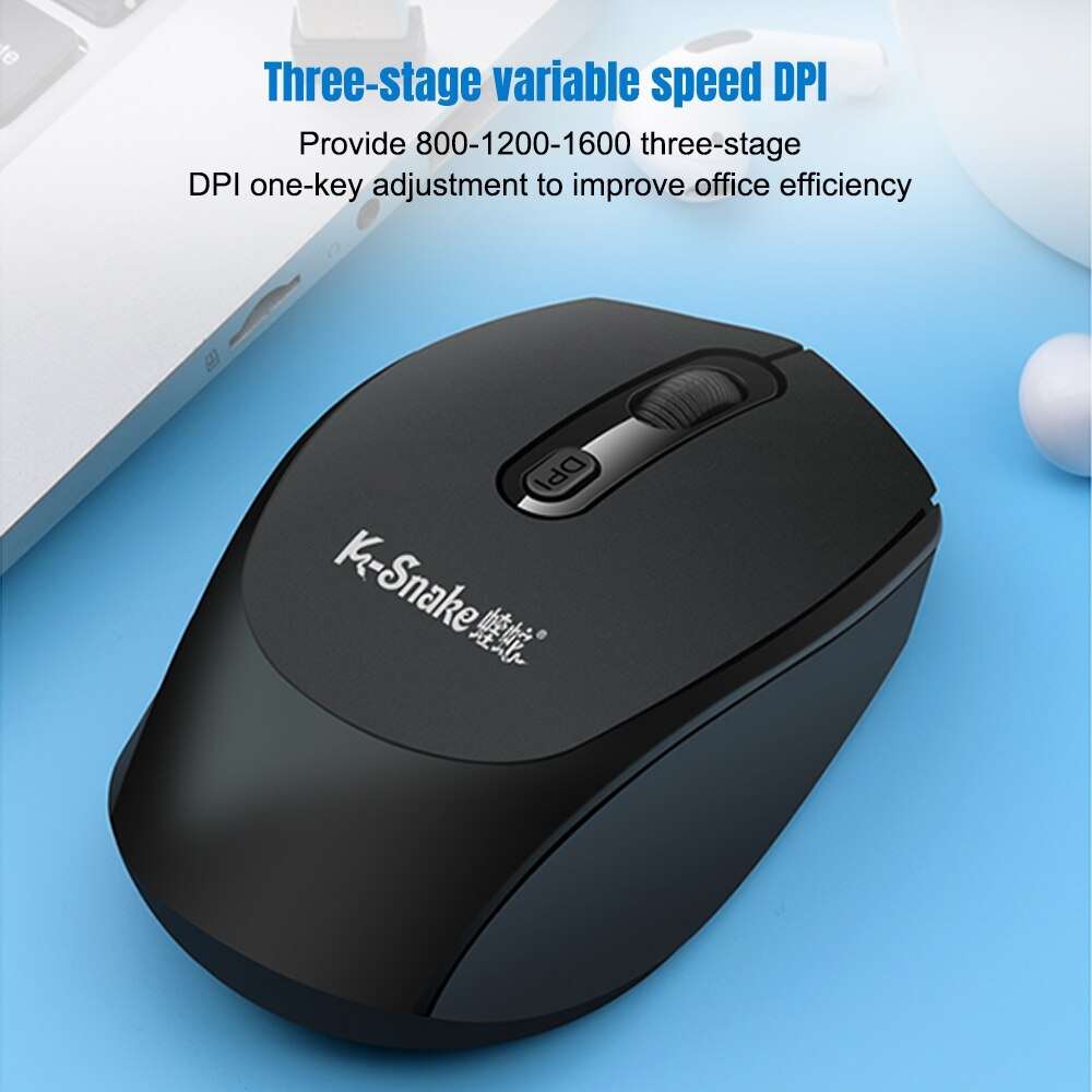 K-Snake WK800 Wireless 2.4G Keyboard Mouse Set Tabletop Computer Notebook Business Office House Use,