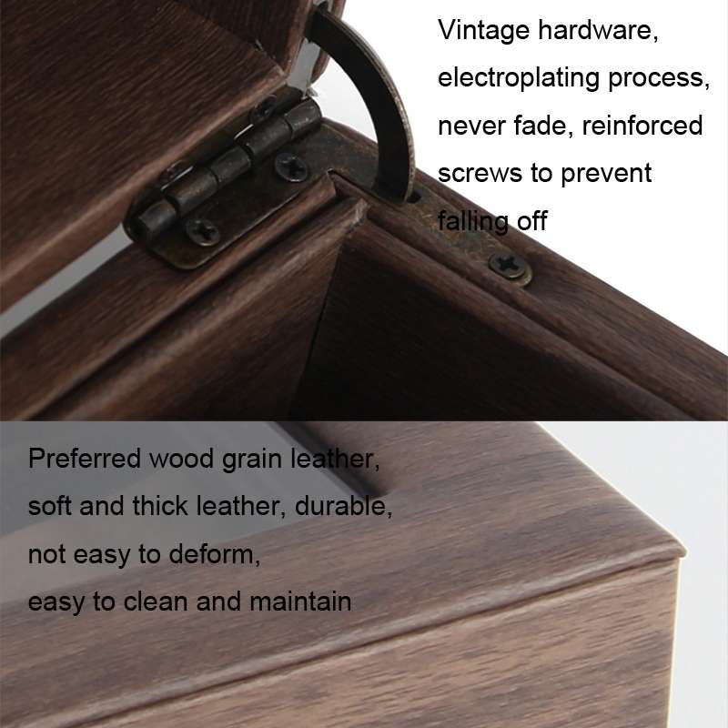 Wood Grain Leather Watch Display Box Watch Storage Case Jewelry Box, Style: 6 Digit Square