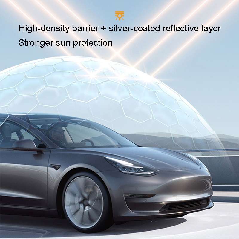 3pcs /Set For Tesla Model Y Ice Crystal Sunshade Car Roof Front And Rear Sunroof Shade(Black)