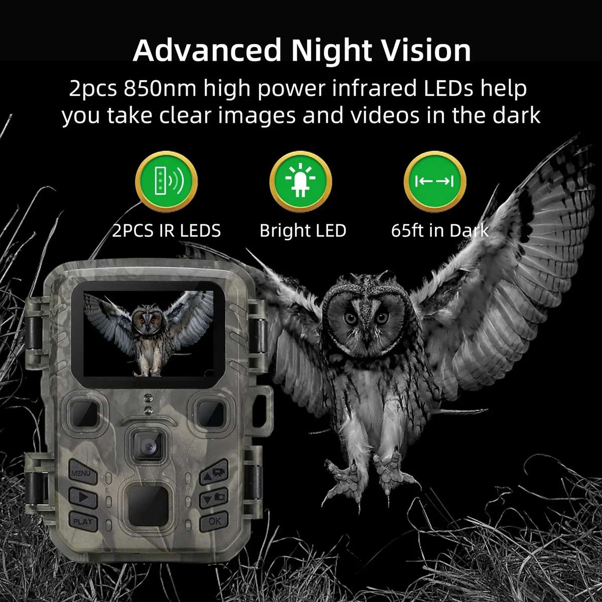 MiNi301 20MP 1080P Hunting Trail Camera With Night Vision Wildlife Scouting Photo