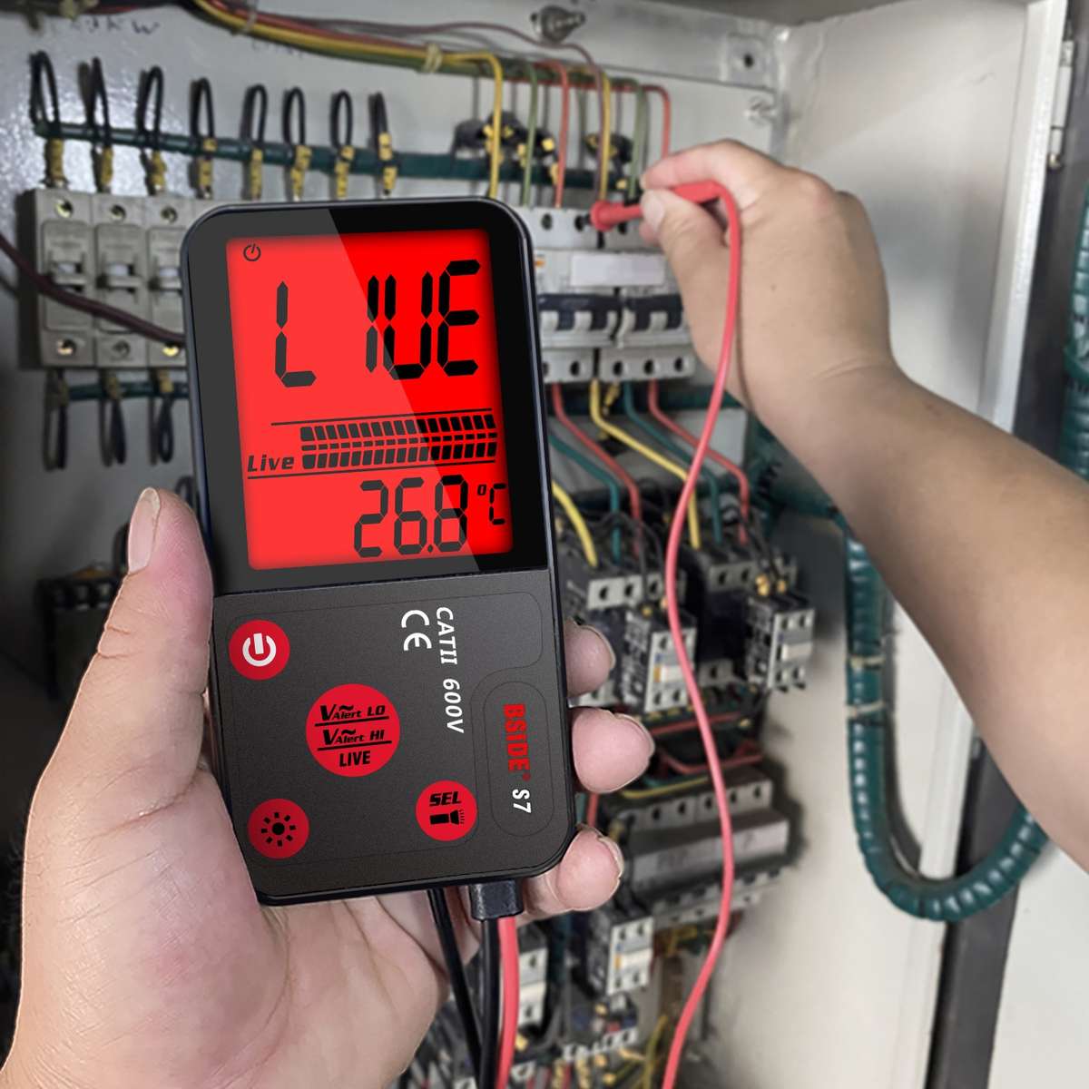BSIDE ADMS7 Smart Thin Digital Multimeter Counts DC AC Voltmeter, Model: Standard Charging Model
