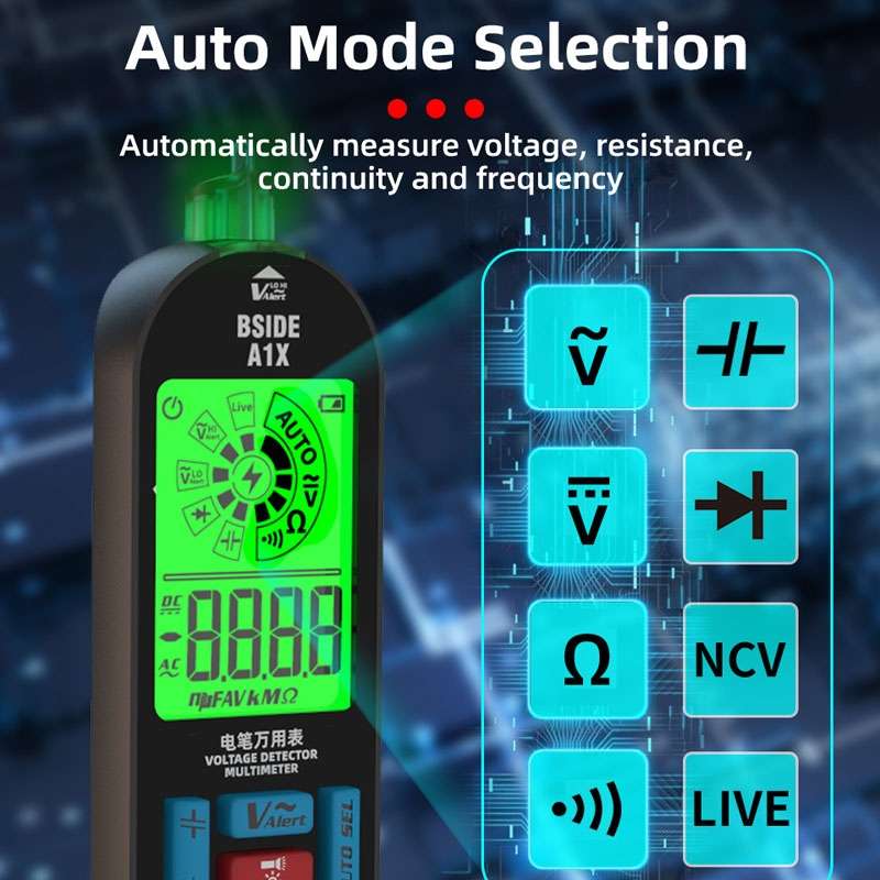 BSIDE A1X Charging Model Mini Digital Electric Pen Intelligent Automatic Merit Multimeter, Specif...