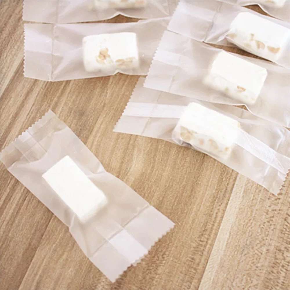 200pcs /Pack 3.5x8.5cm Machine Sealed Translucent Frosted Nougat Packaging Bag