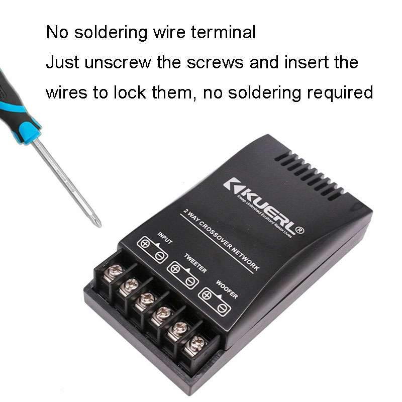 KUERL 2 Way Car Audio Frequency Divider Stereo Car Speaker Crossover Filter