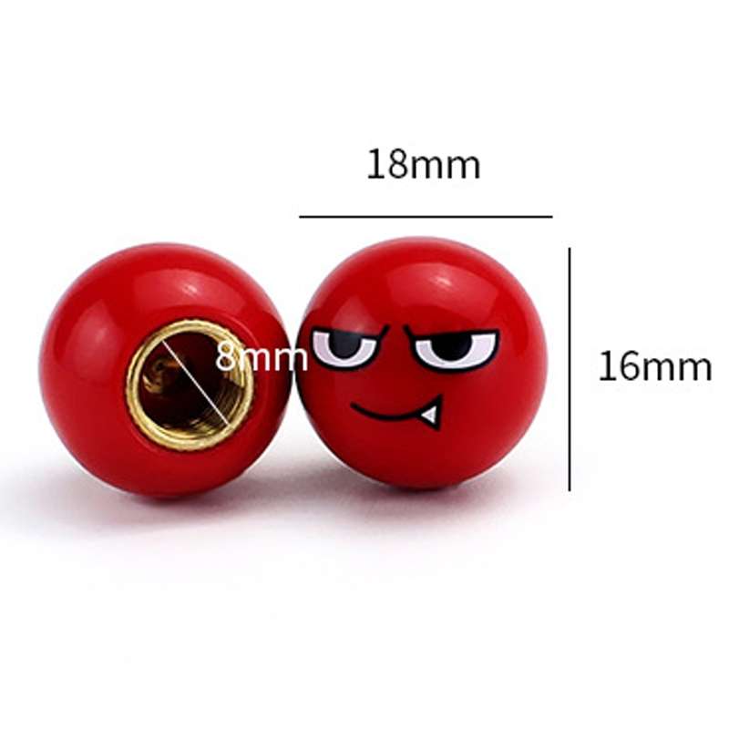 4pcs /Set Devil Ball Tire Valve Caps Automotive Universal Modification Valve Covers(Red)