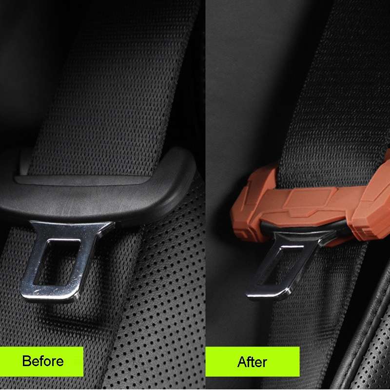 Large Car Seatbelt Buckle Protective Cover Anti Scratch Silicone Protector For Safety ... (Green)