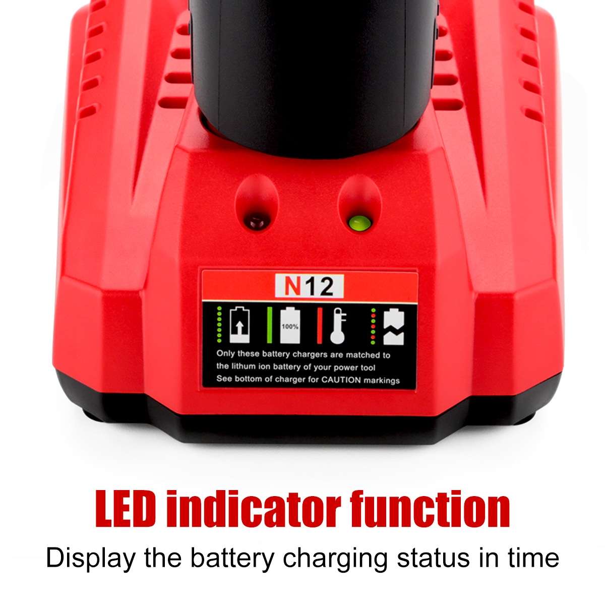 N12 For Milwaukee 10.8/12V Electric Tool Lithium Battery Fast Charger, Plug: US