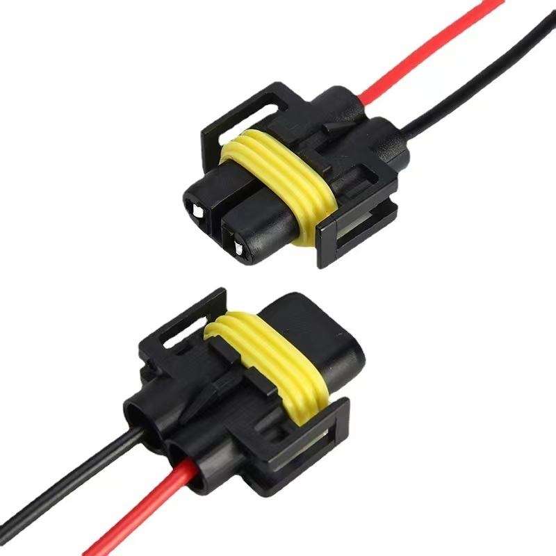 1pair For 9006 Car Headlight Socket Light Holder Plug With Cable