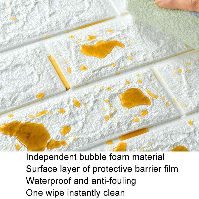 5mm Thickness 35x38.5cm 3D Self-Stick Wallpaper Soft Wrapping Waterproof Wall Sticker(Black)