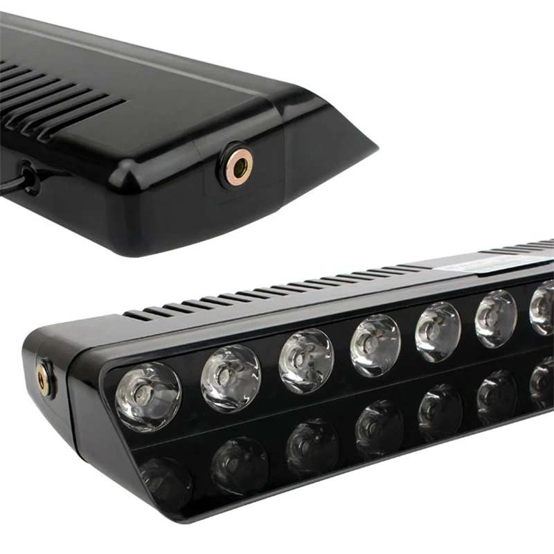 12 LED Car Front Suction Cup High Brightness Strobe Light(Red Blue)