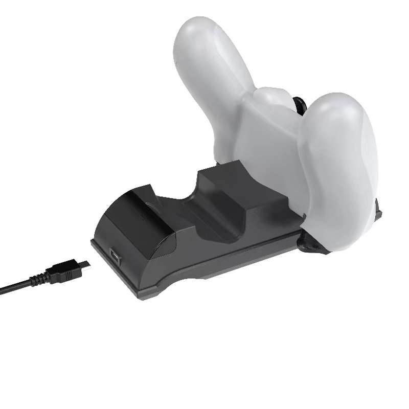 For PS4 Slim / Pro Gamepad Docking Charger Controller Dual Charger With Display Lights(White)