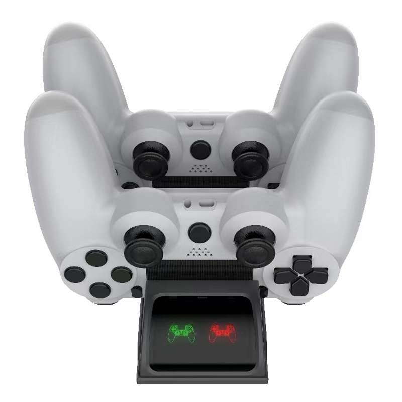 For PS4 Slim / Pro Gamepad Docking Charger Controller Dual Charger With Display Lights(White)