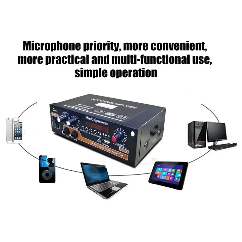 Bluetooth Built-in Recording Microphone USB Flash Drive Digital Dual-purpose Power Amplifier(EU P...