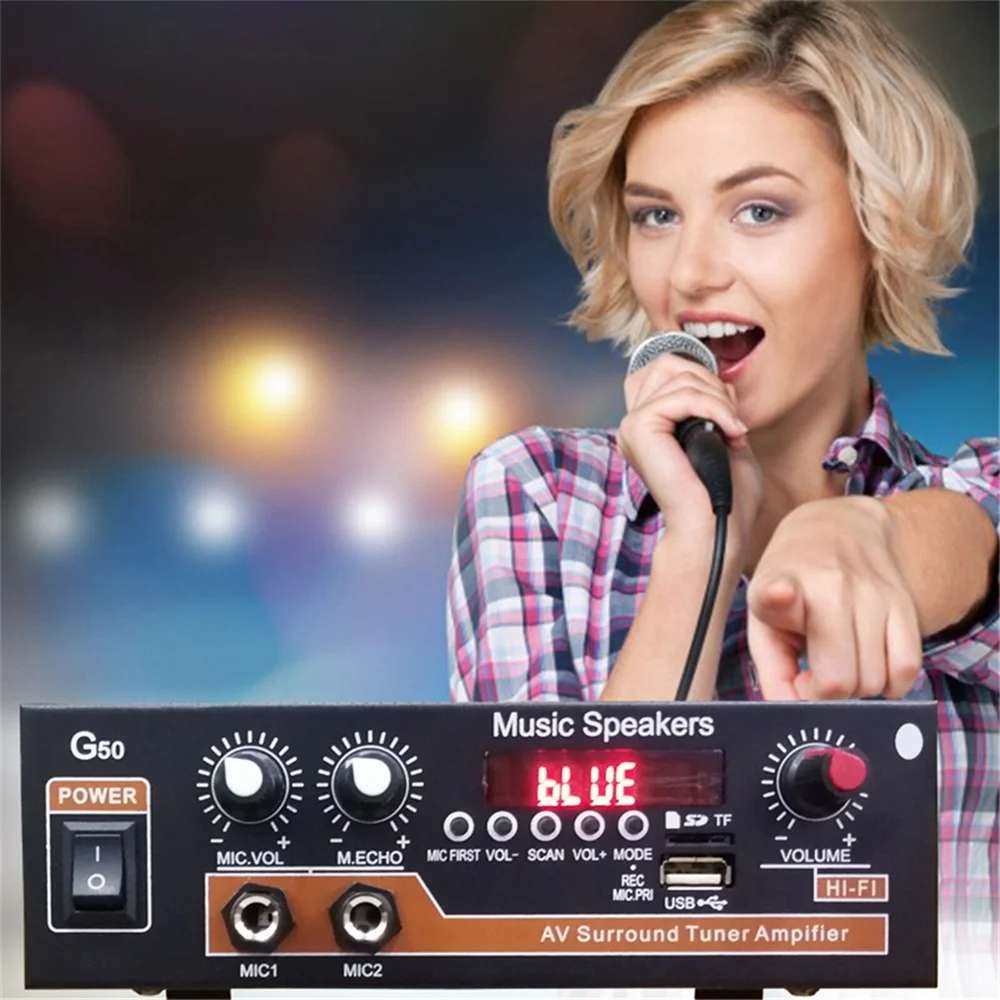 Bluetooth Built-in Recording Microphone USB Flash Drive Digital Dual-purpose Power Amplifier(EU P...