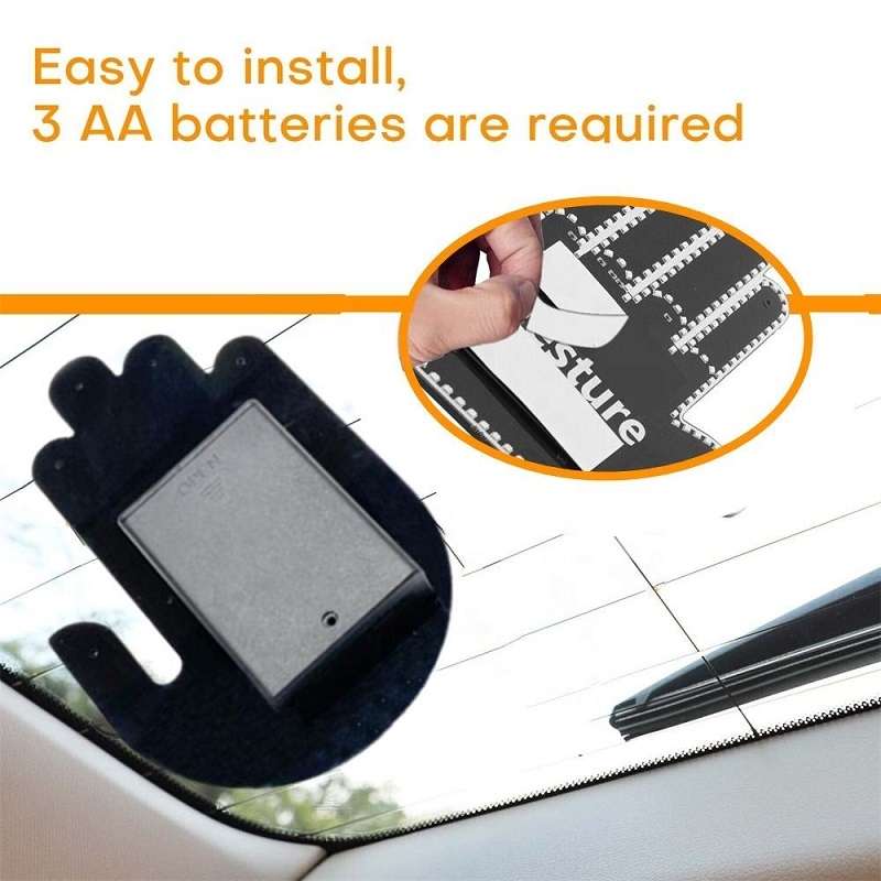 Vehicle-Mounted Multifunctional Warning Anti-Rear Collision Gesture Light(Womens Black)