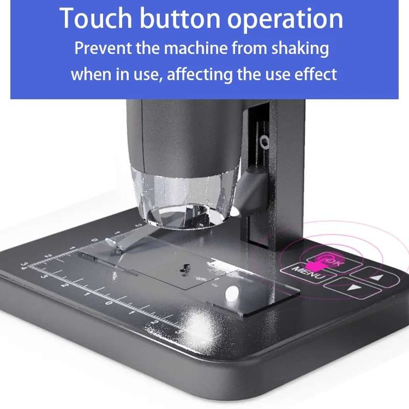 HD Electronic Digital Microscope 5 Inch Screen Touch Key 8000X Biological Cell Electronic Magnifying