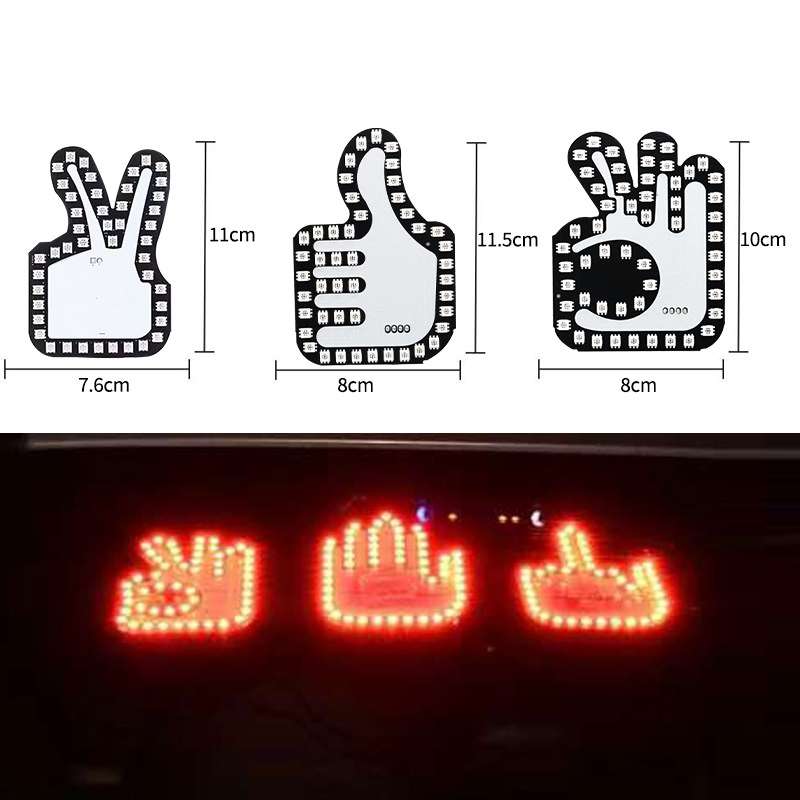 Car Interactive Finger Light Multi-function Warning Anti-rear Collision Light(Scissor Hand)
