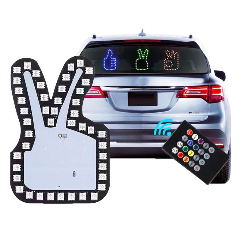 Car Interactive Finger Light Multi-function Warning Anti-rear Collision Light(Scissor Hand)
