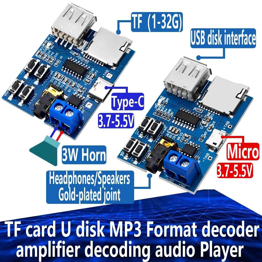 MP3 Lossless Decoder Board Decoder TF Card USB Flash Drive MP3 Decoding Player Module With Amplifier