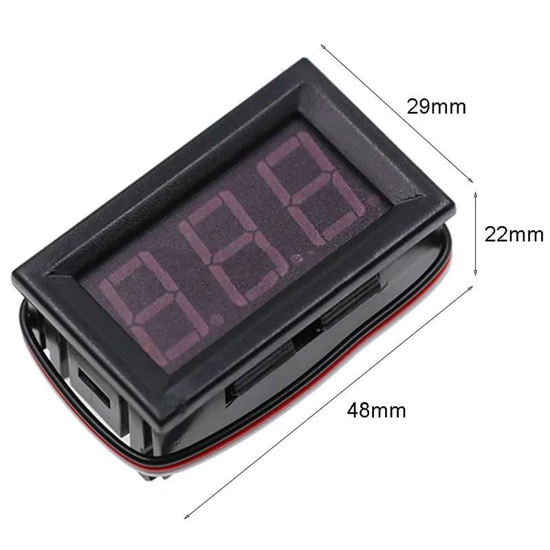 0V-30V 3 Wire DC Voltmeter Terminal 0.56 Inch LED Digital Voltmeter Accessories Reverse Connectio...