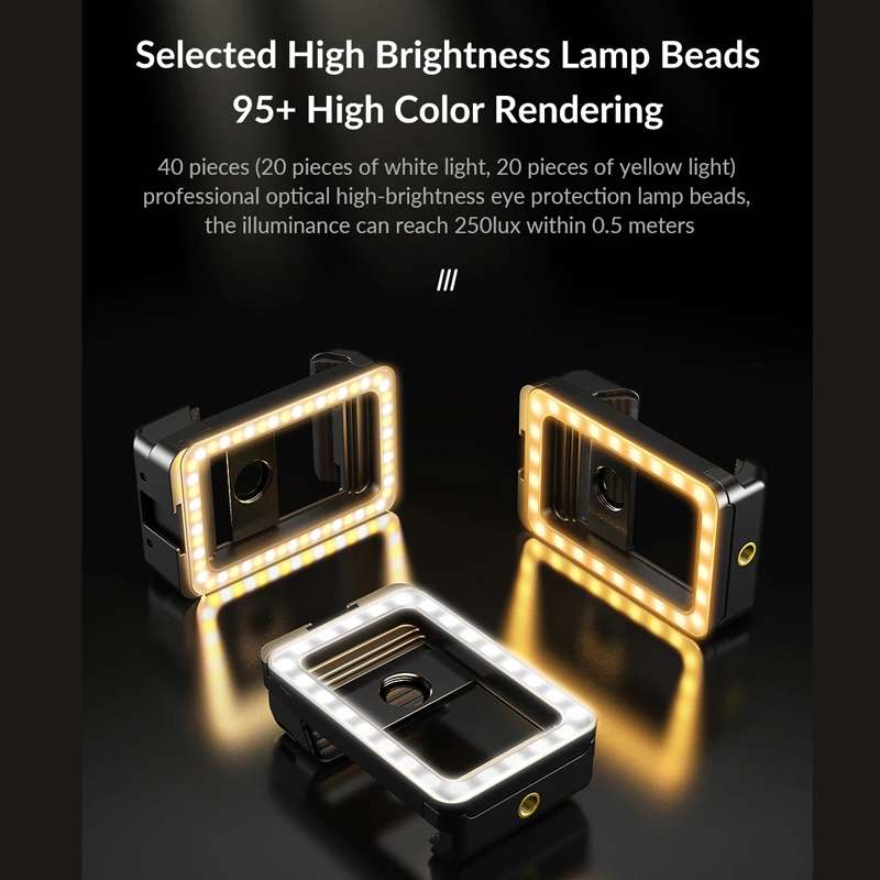 APEXEL Multifunctional Fill Light Phone Clip With 1/4 Inch & M17 M37 Thread Tnterface APL-FL.23