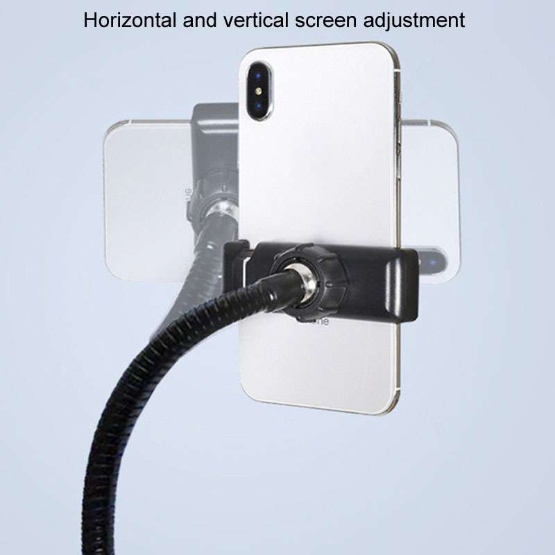 Live Beauty Ring Light Phone Clip 360 Rotating Heads Hose Clamp Stand(Black)