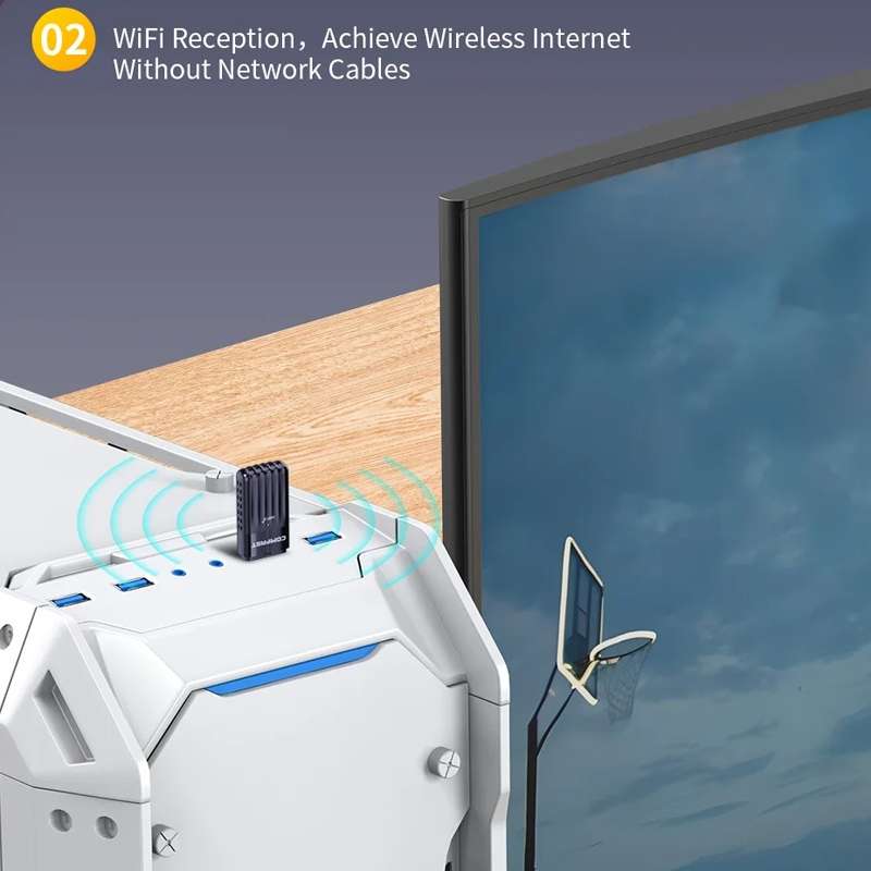 COMFAST CF-943AX WiFi6 USB Adapter AX900 Bluetooth 5.3 2.4G / 5.8G Wireless Network Card