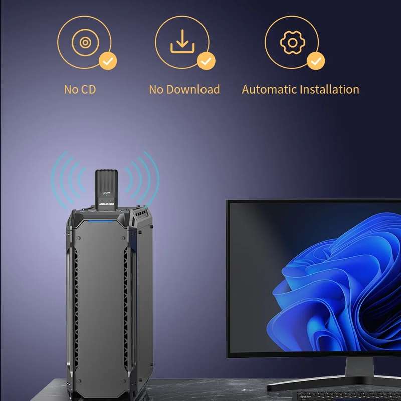 COMFAST CF-943AX WiFi6 USB Adapter AX900 Bluetooth 5.3 2.4G / 5.8G Wireless Network Card