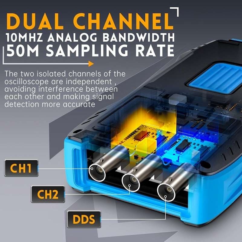 FNIRSI 3 In 1 Handheld Digital Oscilloscope Dual-Channel Multimeter, Specification: Standard