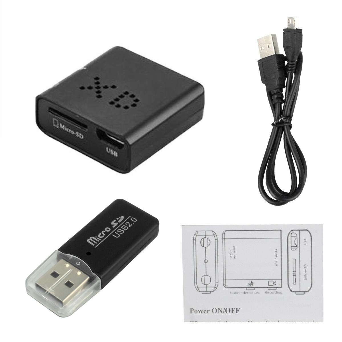 XD Camera 1080p HD Video Smart IR-CUT Infrared Night Vision Sports ... (Direct Version No Battery)