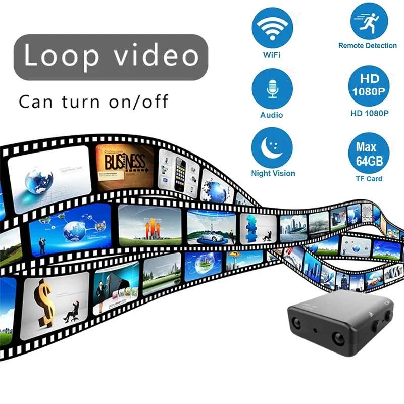 XD Camera 1080p HD Video Smart IR-CUT Infrared Night Vision Sports ... (Direct Version No Battery)