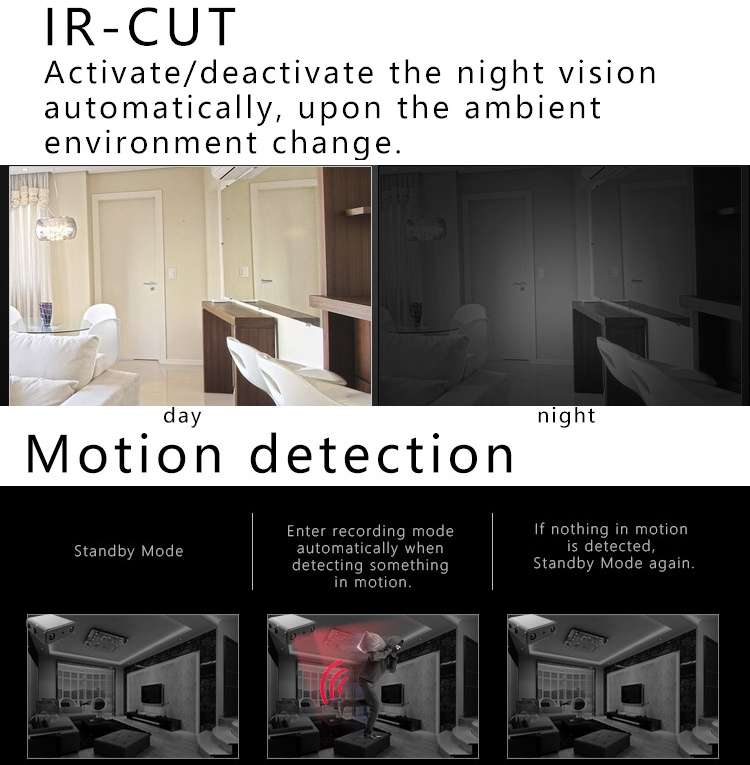 XD Camera 1080p HD Video Smart IR-CUT Infrared Night Vision Sports ... (Direct Version No Battery)